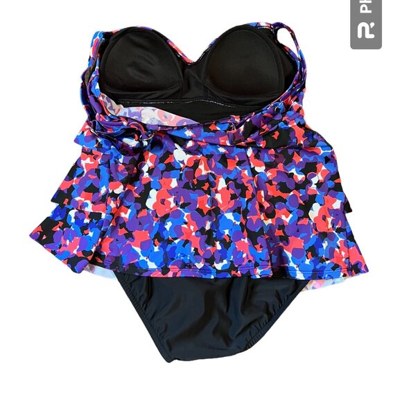 Croft & Barrow One-Piece Ruffled Bathing Suit with Adjustable Straps, Size 10 - Picture 5 of 9